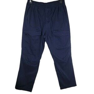YoungLA Cargo Pants Mens XL Navy Blue Stretch Cotton Chino Jogger Drawstring